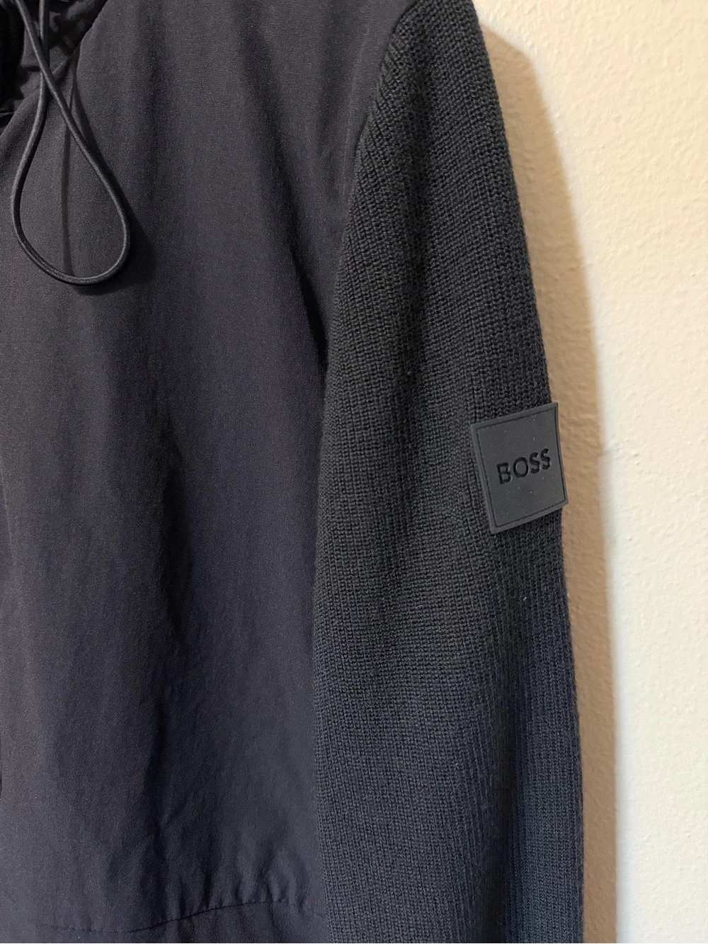 BOSS Men's Hooded SOFTSHELL JACKET KNITTED Large tech travel performance